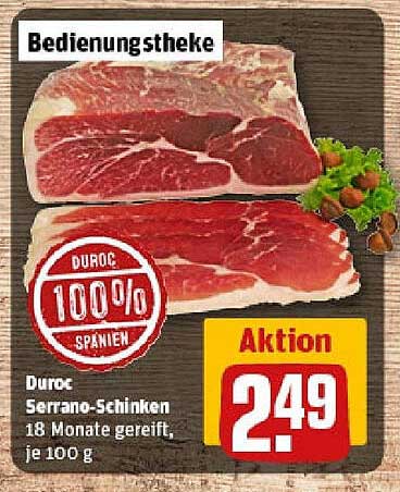 Duroc Serrano-Schinken 18 Monate gereift, je 100 g