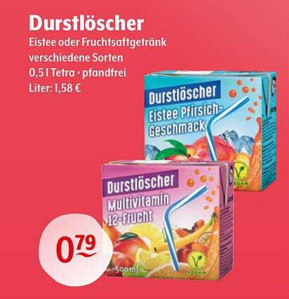 Durstlöscher Eistee oder Fruchtsaftgetränk - verschiedene Sorten