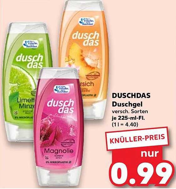 DUSCHDAS Duschgel, verschiedene Sorten 225 ml