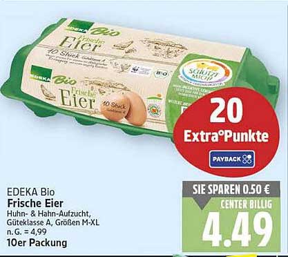 EDEKA Bio Frische Eier 10er Packung