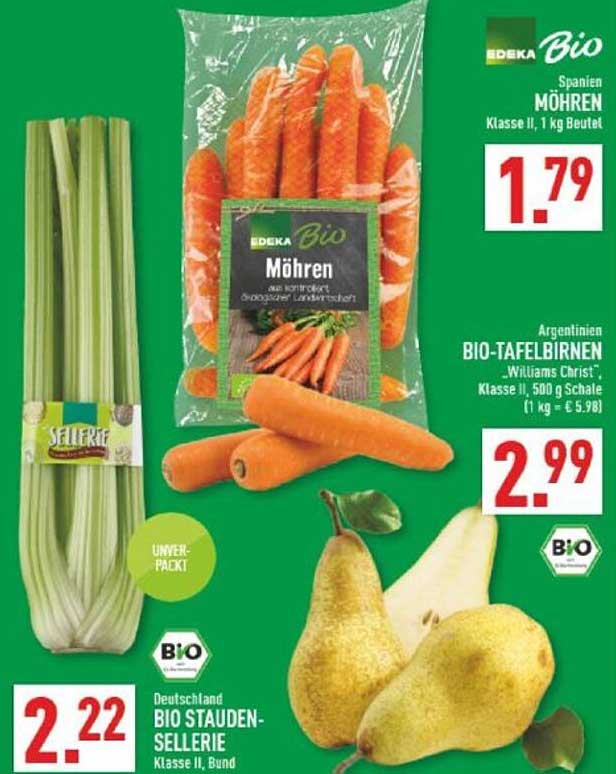 EDEKA Bio Möhren 1 kg Beutel – Klasse II