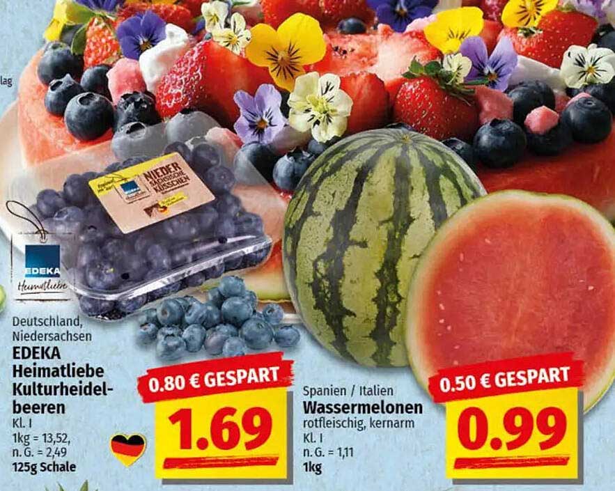EDEKA Heimatliebe Kulturheidelbeeren 125g für 1,69 €