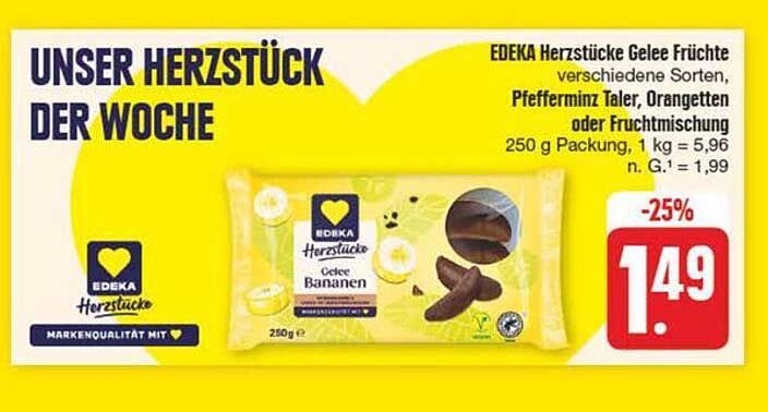 EDEKA Herzstücke Gelee Früchte 250 g - Verschiedene Sorten