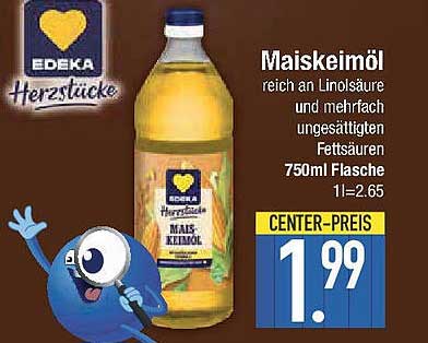 EDEKA Herzstücke Maiskeimöl 750ml Flasche