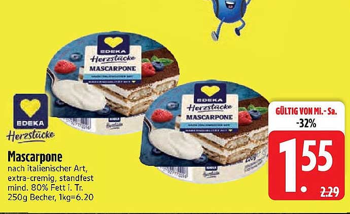 Edeka Herzstücke Mascarpone 250g Becher