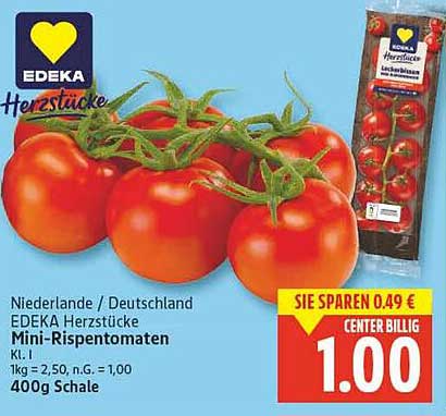 EDEKA Herzstücke Mini-Rispentomaten 400g