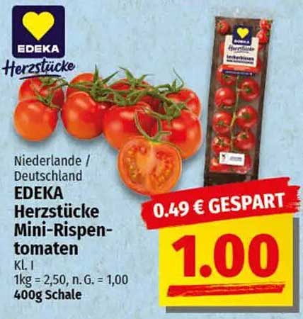 EDEKA Herzstücke Mini-Rispentomaten 400g