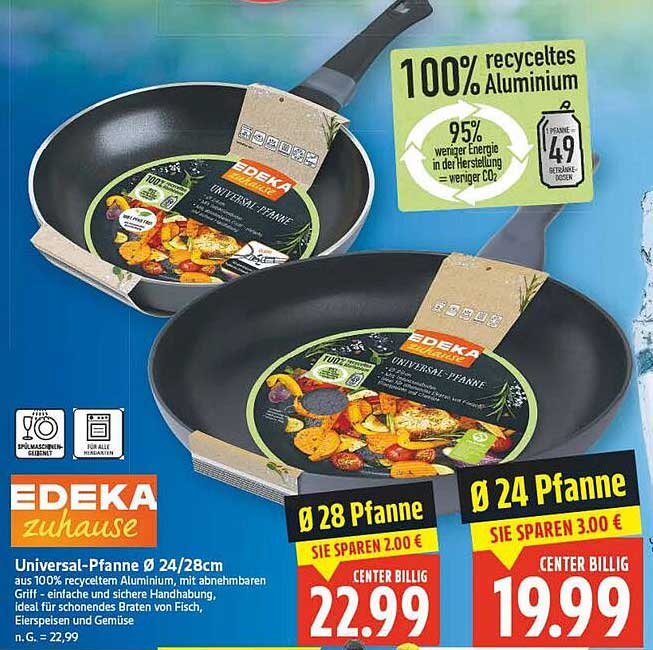 EDEKA Universaltopf Ø 24/28cm - 100% recyceltes Aluminium
