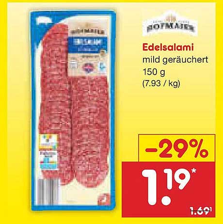 Edel-Salami mild geräuchert 150 g