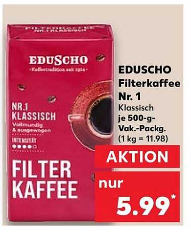 EDUSCHO Filterkaffee Nr. 1 Klassisch je 500-g Vak.-Pack.