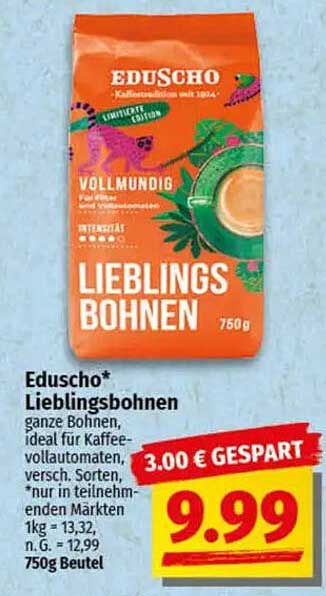 Eduscho* Lieblingsbohnen 750g Beutel