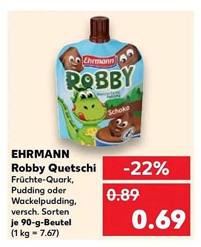 EHRMANN Robby Quetschi - Fruchte-Quark, Pudding oder Wackelpudding, versch. Sorten