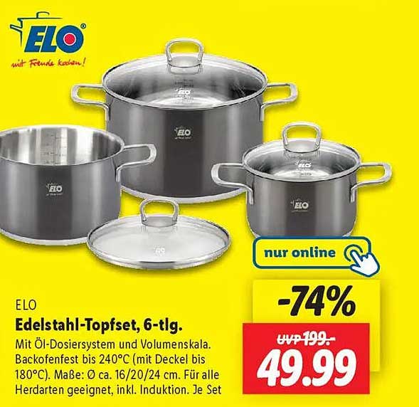 ELO Edelstahl-Topfset, 6-tlg.