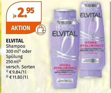 ELVITAL Shampoo 300 ml oder Spülung 250 ml - Aktion!