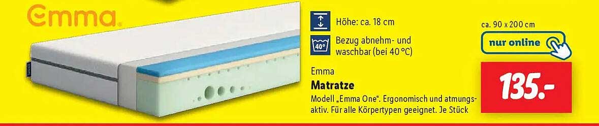 Emma Matratze Modell „Emma One®“