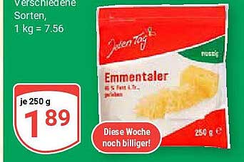 Emmentaler Käse - verschiedene Sorten, 250 g für nur 1,89 €