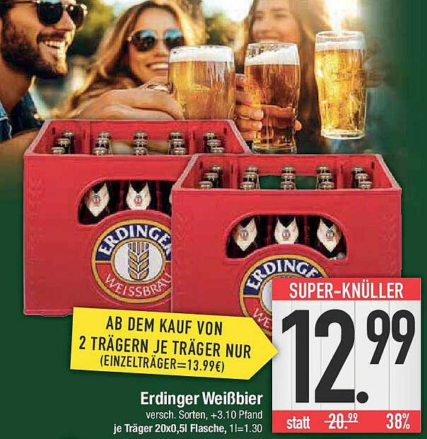 Erdinger Weißbier - 2 Träger zum Spitzenpreis