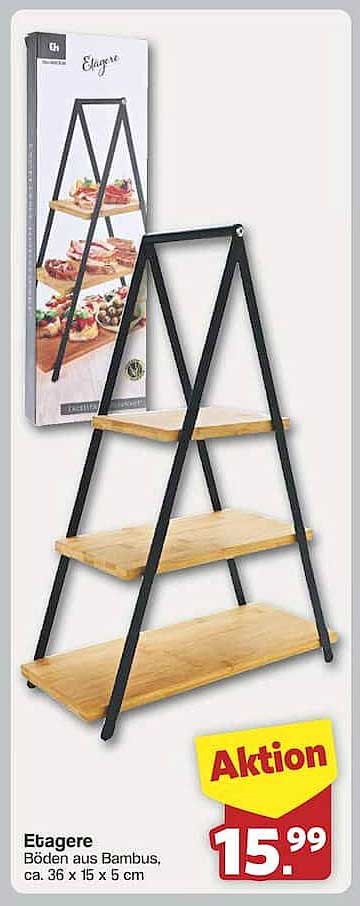 Etagere mit Böden aus Bambus