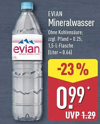 EVIAN Mineralwasser 1,5 L - 23 % Rabatt!