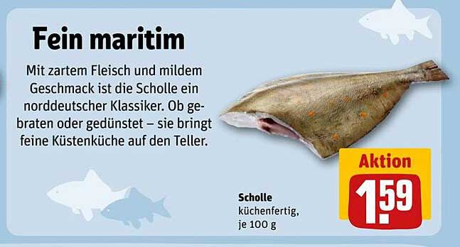 Fein maritim: Scholle, küchenfertig, je 100 g
