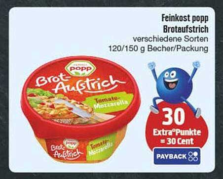 Feinkost popp Brotaufstrich verschiedene Sorten 120/150 g Becher/Packung