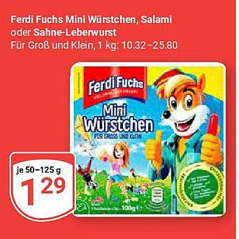 Ferdi Fuchs Mini Würstchen, Salami oder Sahne-Leberwurst