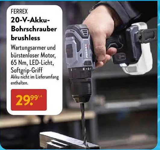 FERREX 20-V-Akku-Bohrschrauber brushless