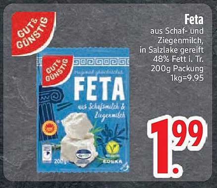Feta aus Schaf- und Ziegenmilch, in Salzlake gereift