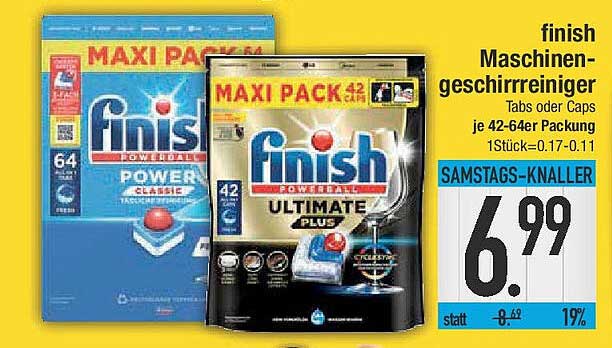 finish Maschinen-geschirrreiniger Tabs oder Caps je 42-64er Packung