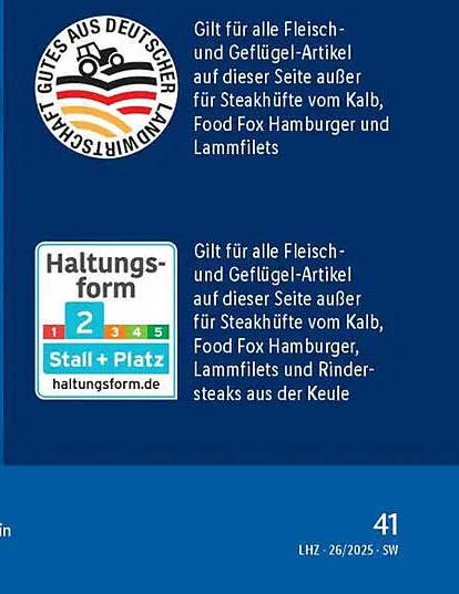 Fleisch- und Geflügelartikel aus deutscher Haltung