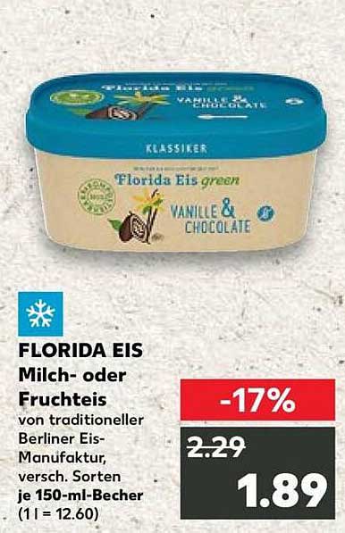 FLORIDA EIS Milch- oder Fruchteis Vanille & Chocolate