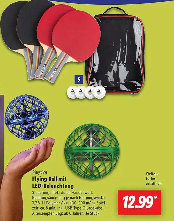 Flying Ball mit LED-Beleuchtung
