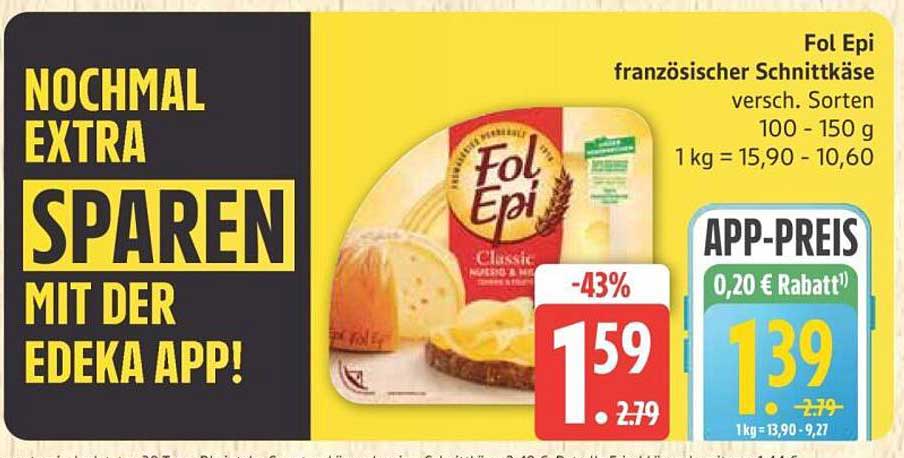 Fol Epi französischer Schnittkäse 100 - 150 g