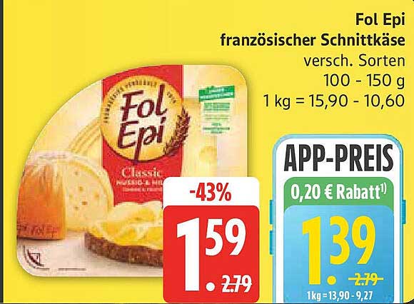 Fol Epi französischer Schnittkäse - verschiedene Sorten