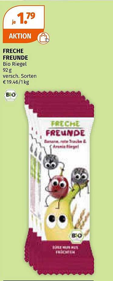 FRECHE FREUNDE Bio Riegel 92 g – Verschiedene Sorten zum Aktionspreis