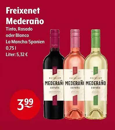 Freixenet Mederano Tinto, Rosado oder Blanco 0,75 l