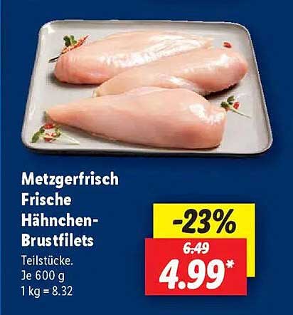 Frische Hähnchen-Brustfilets 600 g – Metzgerfrisch