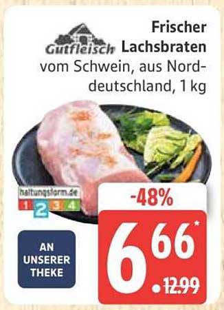 Frischer Lachsbraten vom Schwein, aus Norddeutschland, 1 kg