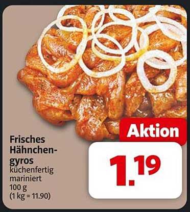 Frisches Hähnchen-Gyros küchenfertig mariniert 100 g