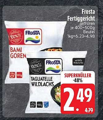 Frosta Fertiggericht Bami Goren und Tagliatelle Wildlachs