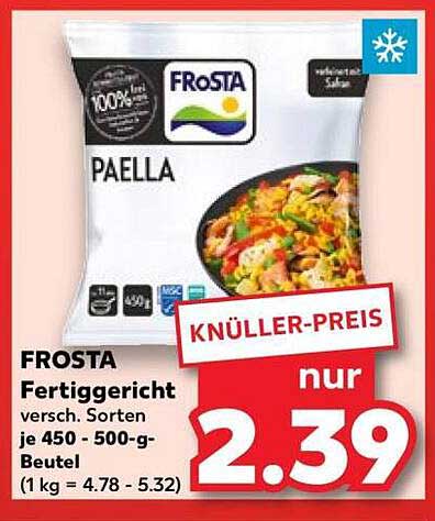 FROSTA Fertiggericht Paella 450-500 g Beutel