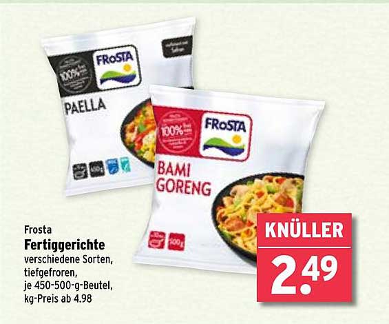 Frosta Fertiggerichte, verschiedene Sorten, tiefgefroren