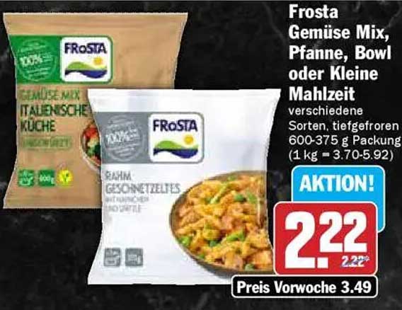 Frosta Gemüse Mix, Pfanne, Bowl oder Kleine Mahlzeit