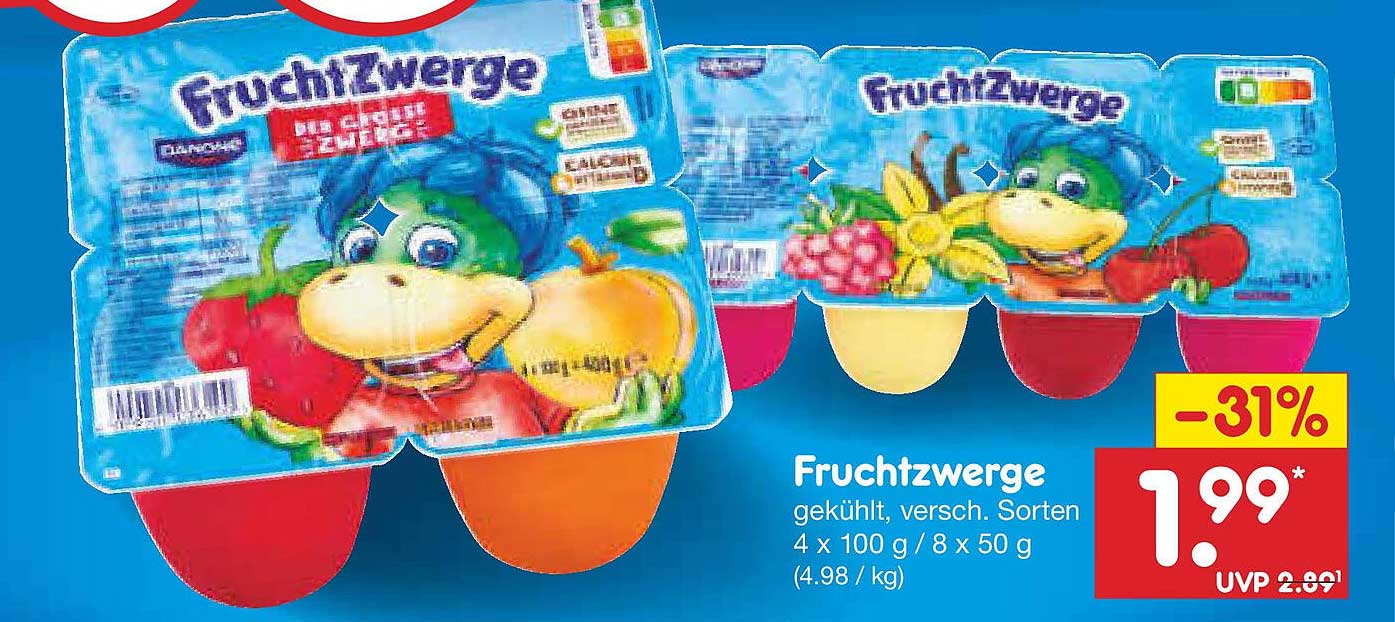 FruchtZwerge gekühlt, verschied. Sorten 4 x 100 g