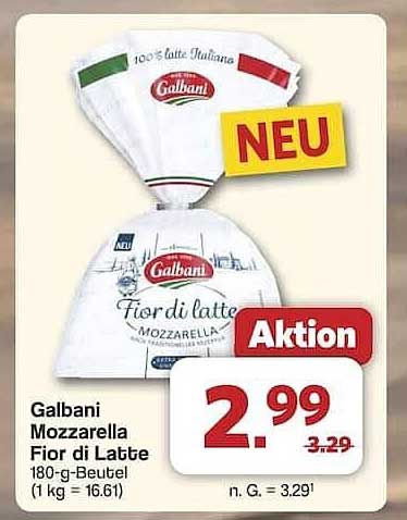 Galbani Mozzarella Fior di Latte 180-g-Beutel