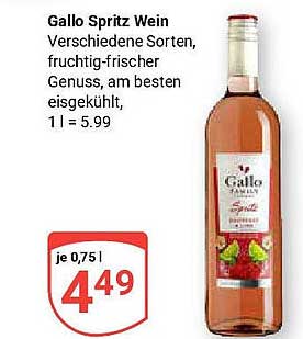 Gallo Spritz Wein - Verschiedene Sorten, fruchtig-frischer Genuss