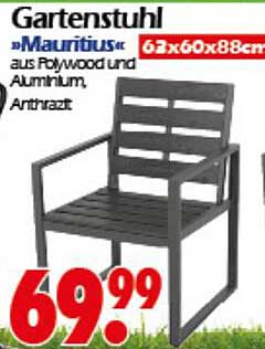 Gartenstuhl »Mauritius« aus Polywood und Aluminium, Anthrazit