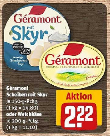 Géramont Scheiben mit Skyr oder Weichkäse