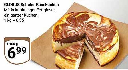 GLOBUS Schoko-Käsekuchen mit kakaohaltiger Fettglasur, 1 kg = 6.35