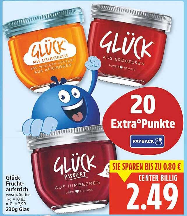 Glück Fruchtaufstrich 230g - verschiedene Sorten